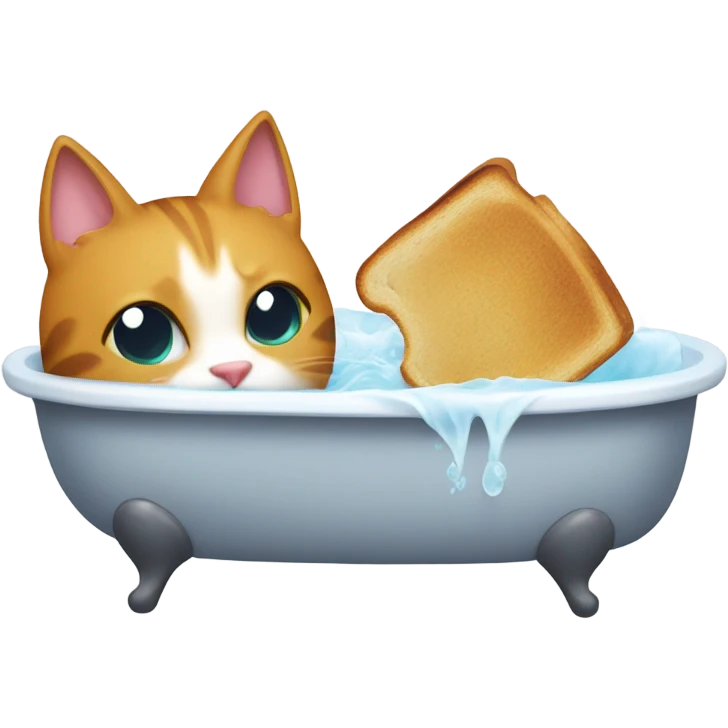 Cat taking a toaster bath  emoji