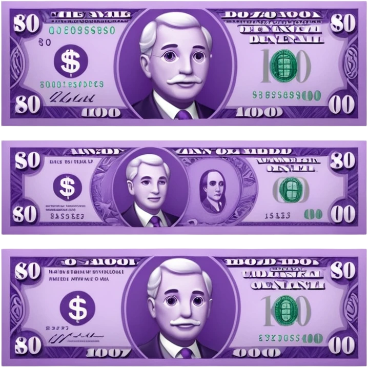 money bill colored purple emoji
