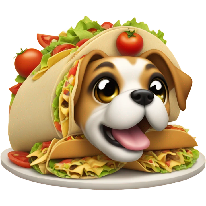 a dog eating five tacos emoji
