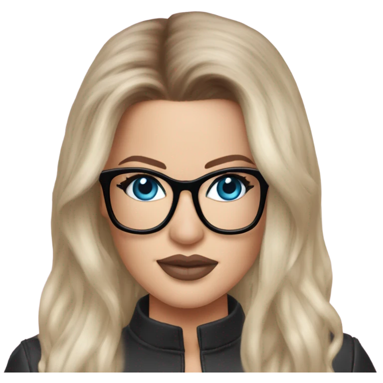 Photo Realistic khloe kardashian stylish pink hair BLUE eyes and glasses elegant  emoji