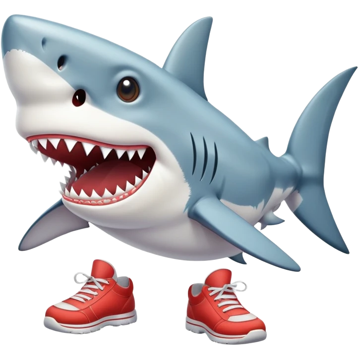 Shark wearing shoes emoji