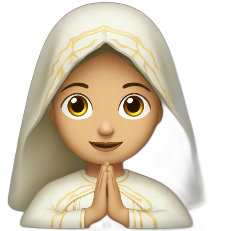 Virgen Maria con las manos juntas emoji