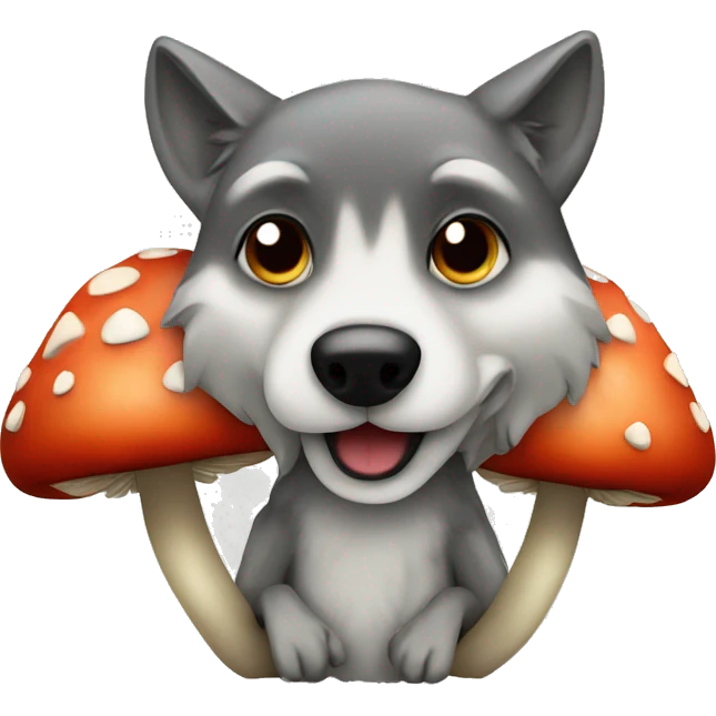 Murshroom with wolf  emoji