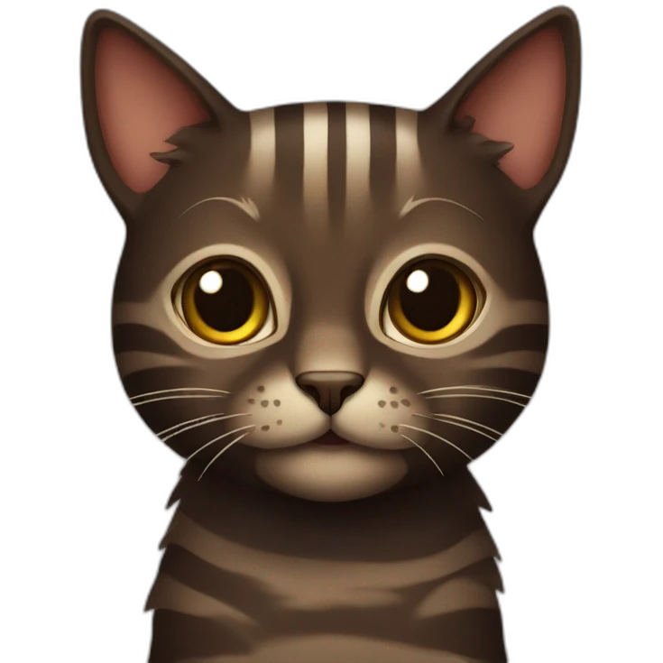dark brown cat with stripes emoji