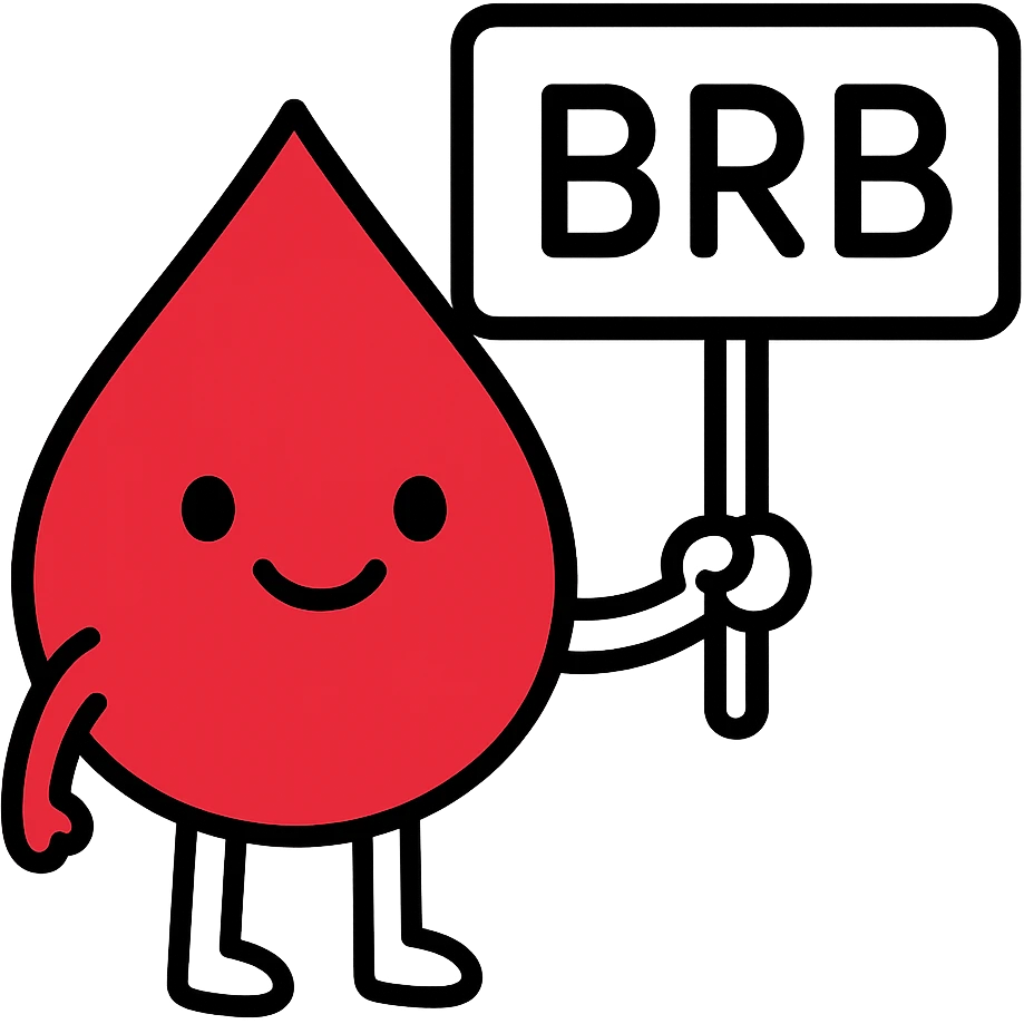 Make the sign, legs, and hands white while keeping the blood drop and the color outline style the same. Remove the background. emoji