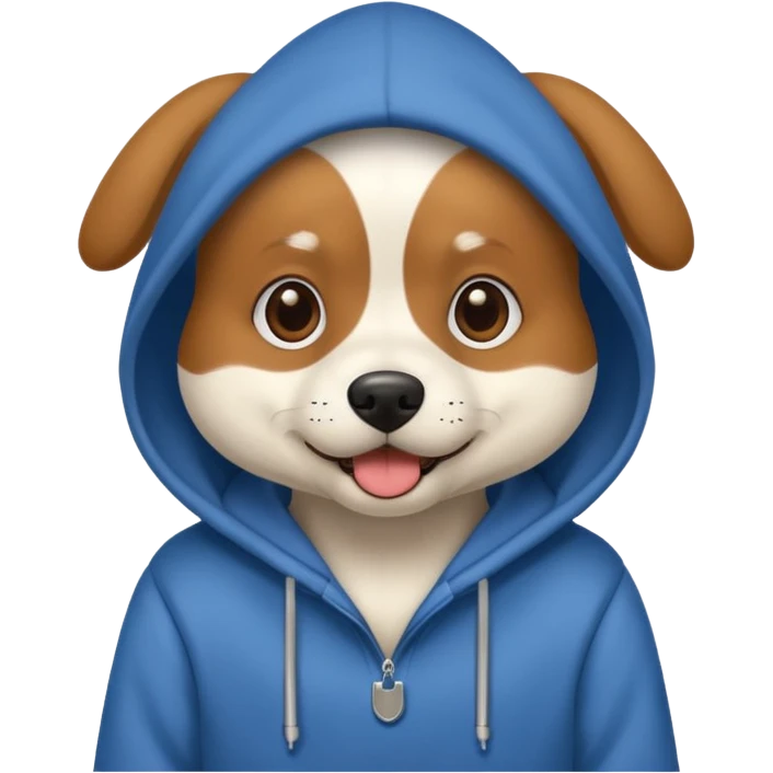 Dog wearing a hoodie emoji