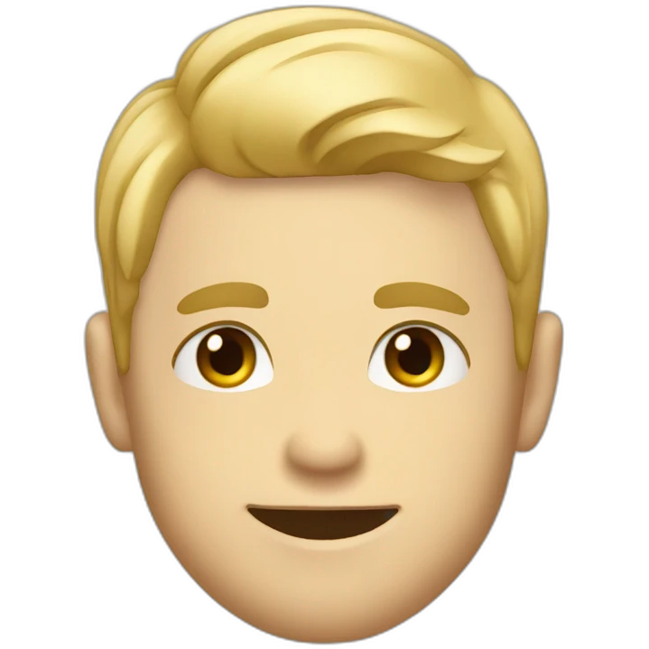 Flirting blond man with short hair and and winky face emoji