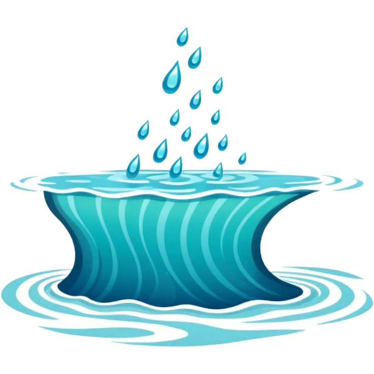 swimming side view in the water lake, with water emoji