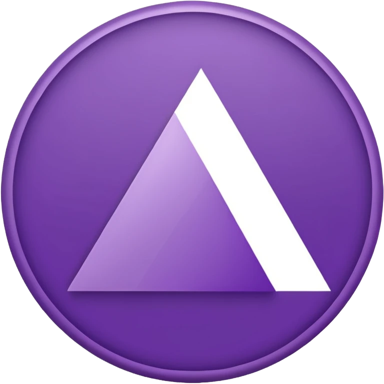 Solid purple circle with a white triangle facing to the right in the middle emoji