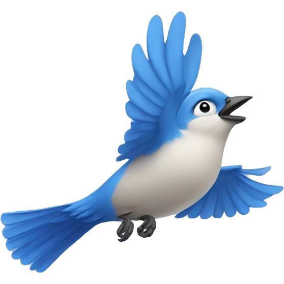 A blue bird flying in the air emoji