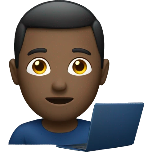 man-behind-laptop-dark blue color emoji