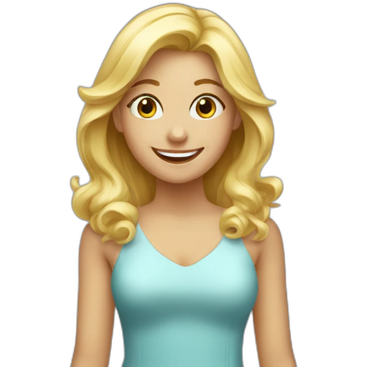 celebrating happy blonde girl emoji
