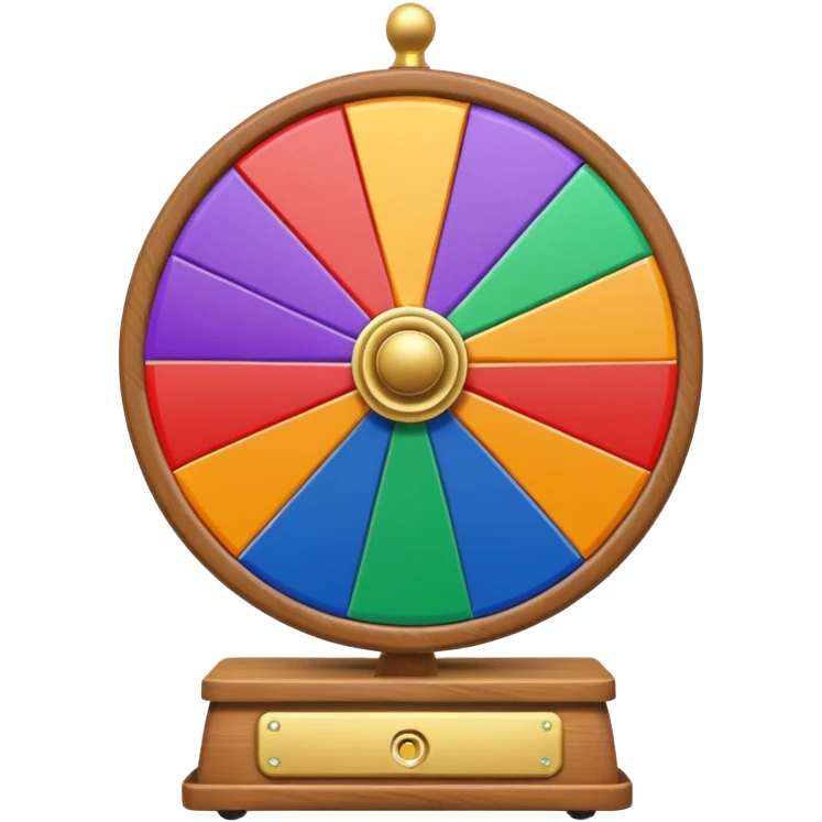 can you make me a prize wheel with the colors red, yellow, green, blue, orange, purple emoji