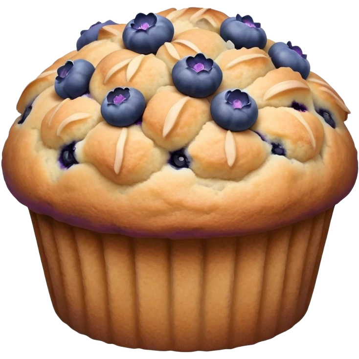 Blueberry muffin with lavender flower on it emoji