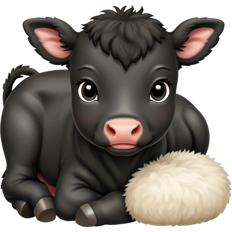 Newborn black angus calf emoji