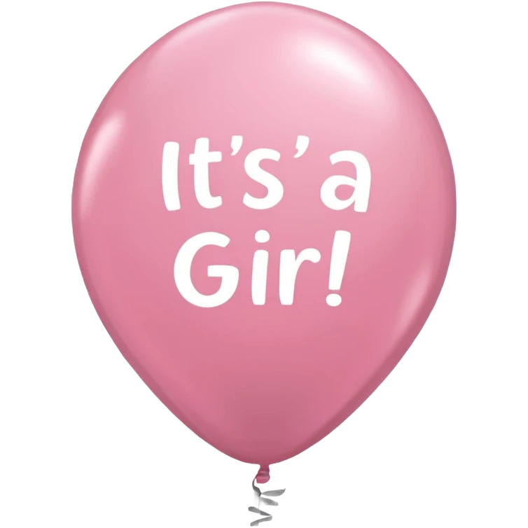 A light pink balloon with a text "it's a girl" on it emoji