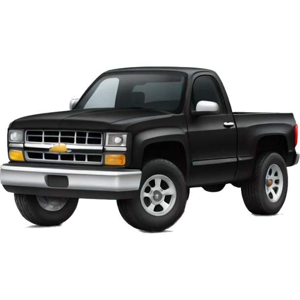 Black Chevy truck with big tires  emoji