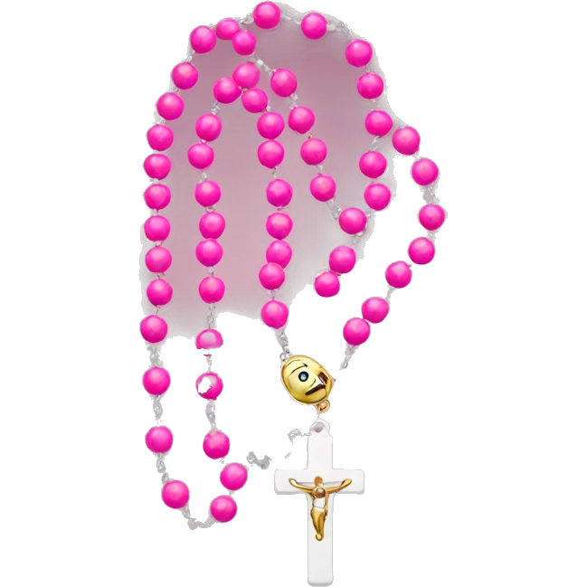 Pink rosary  emoji