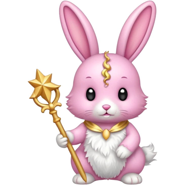 Fairy glitter bunny with wand  emoji