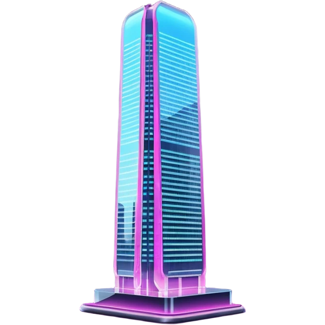 modern skyscraper with neon lighting emoji