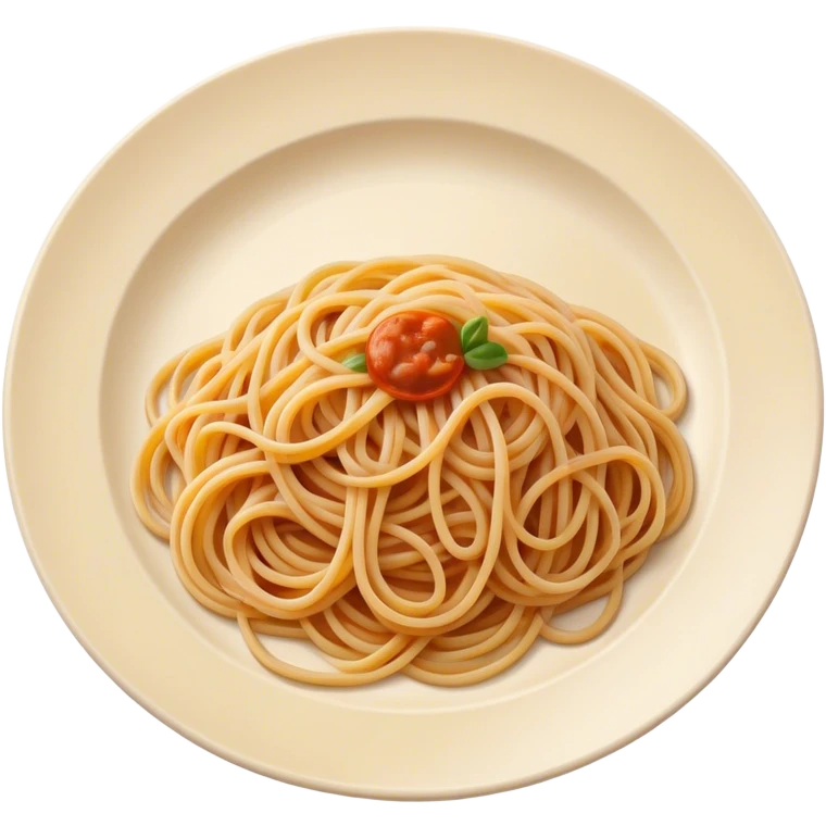 spaghetti on a plate, no sauce emoji