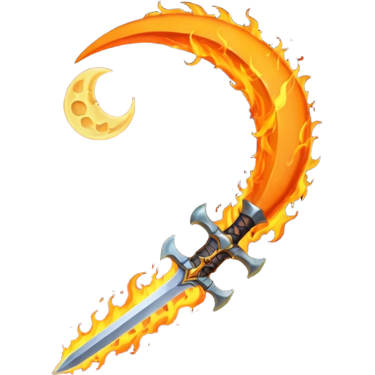 sword fire moon emoji