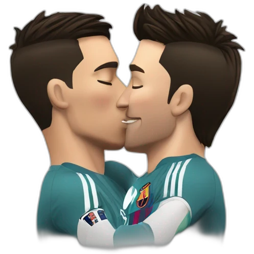 cristiano ronaldo kiss lionel messi emoji