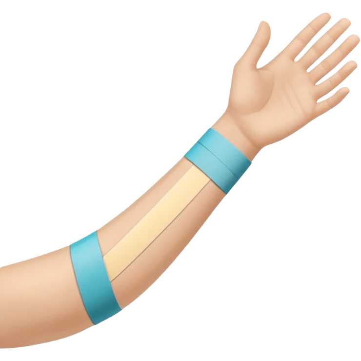 forearm with kinesio tape (physiotherapy)  emoji