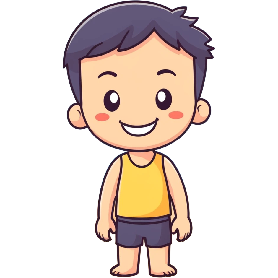 smiling boy at the beach emoji