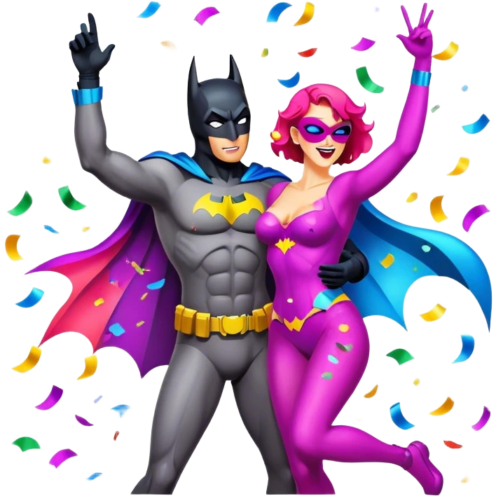 Batman partying emoji