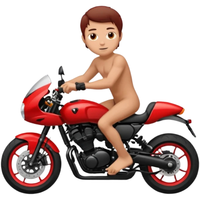 naked man riding sport motorcycle emoji