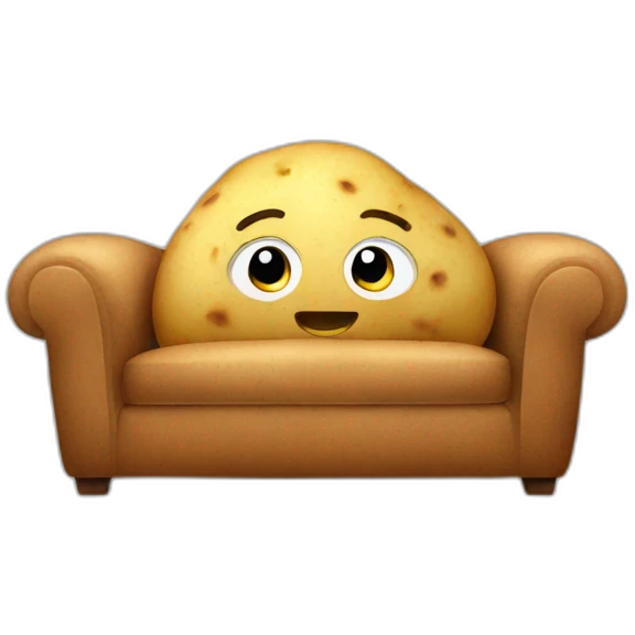 potato couch with face emoji