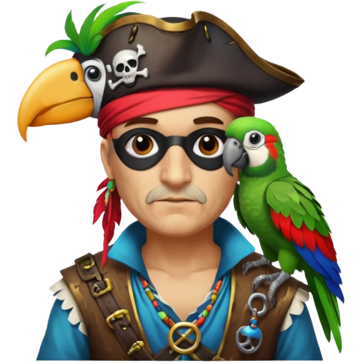 pirate and parrot emoji