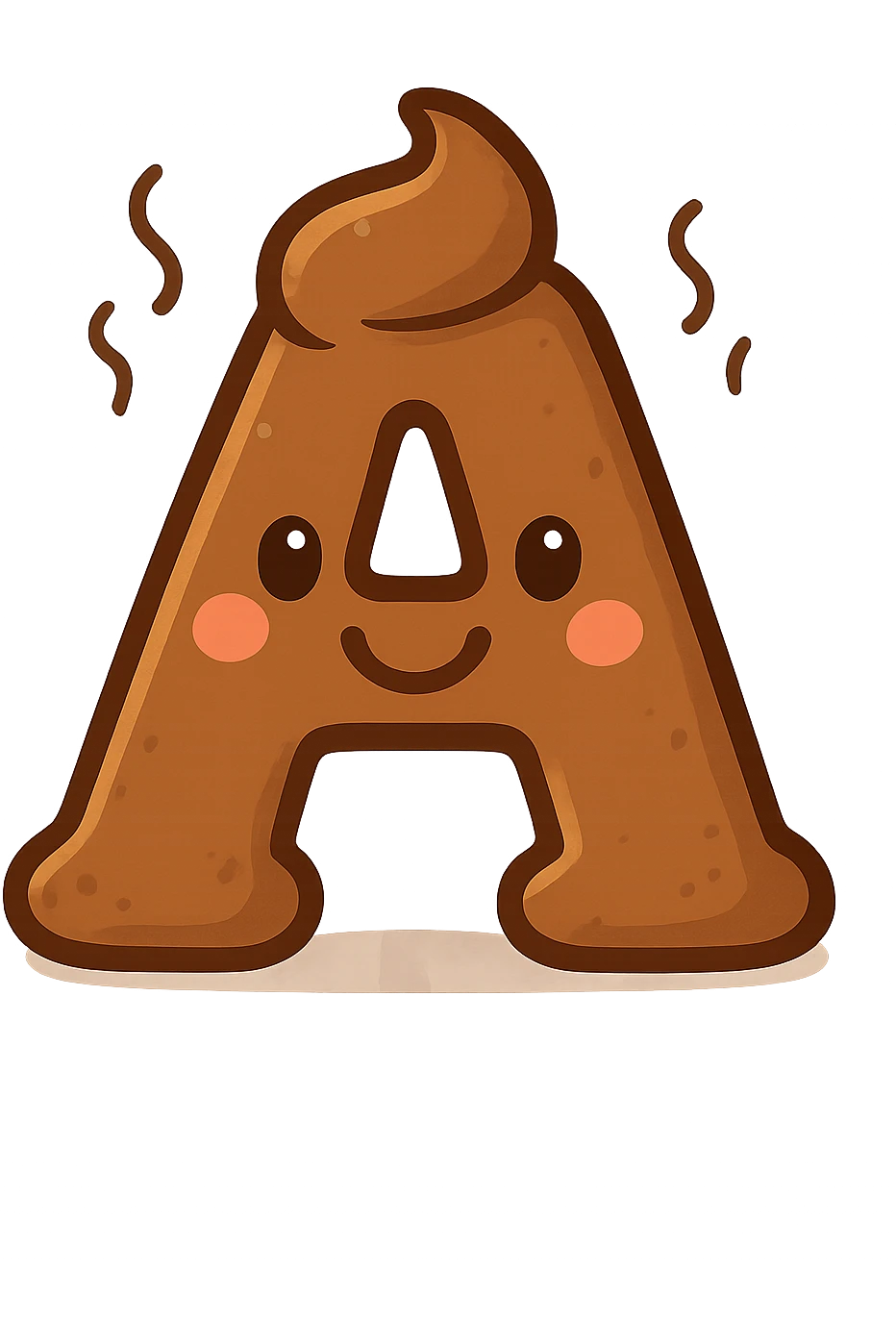 lettera "A" a forma di cacca emoji