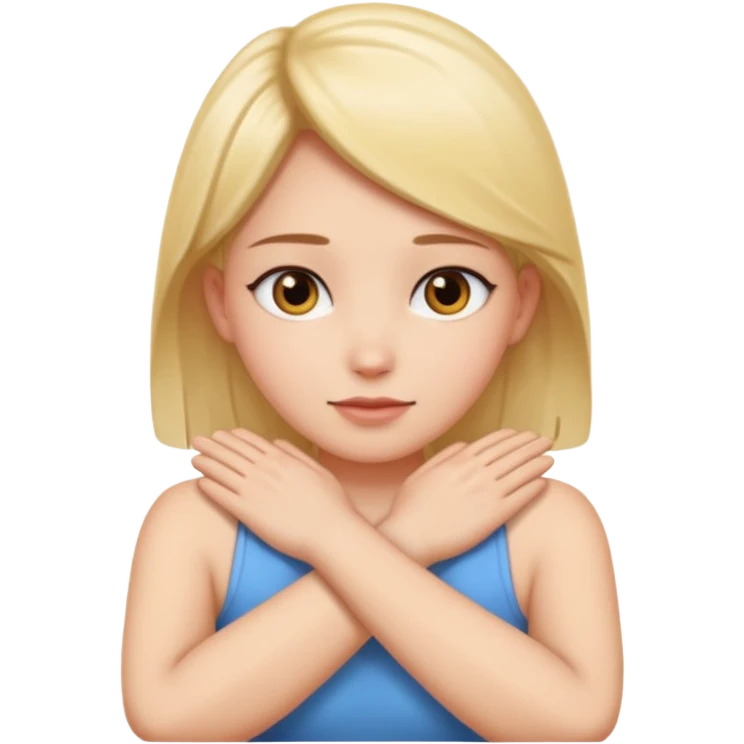 Hands crossed around neck emoji