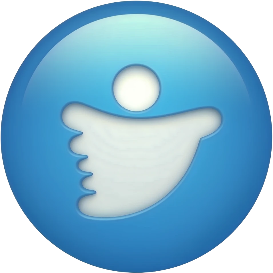 Crie um emojis.com emogi letra  com fundo azul emoji