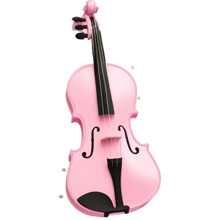 soft pastel pink violin with peonies and glitter emoji