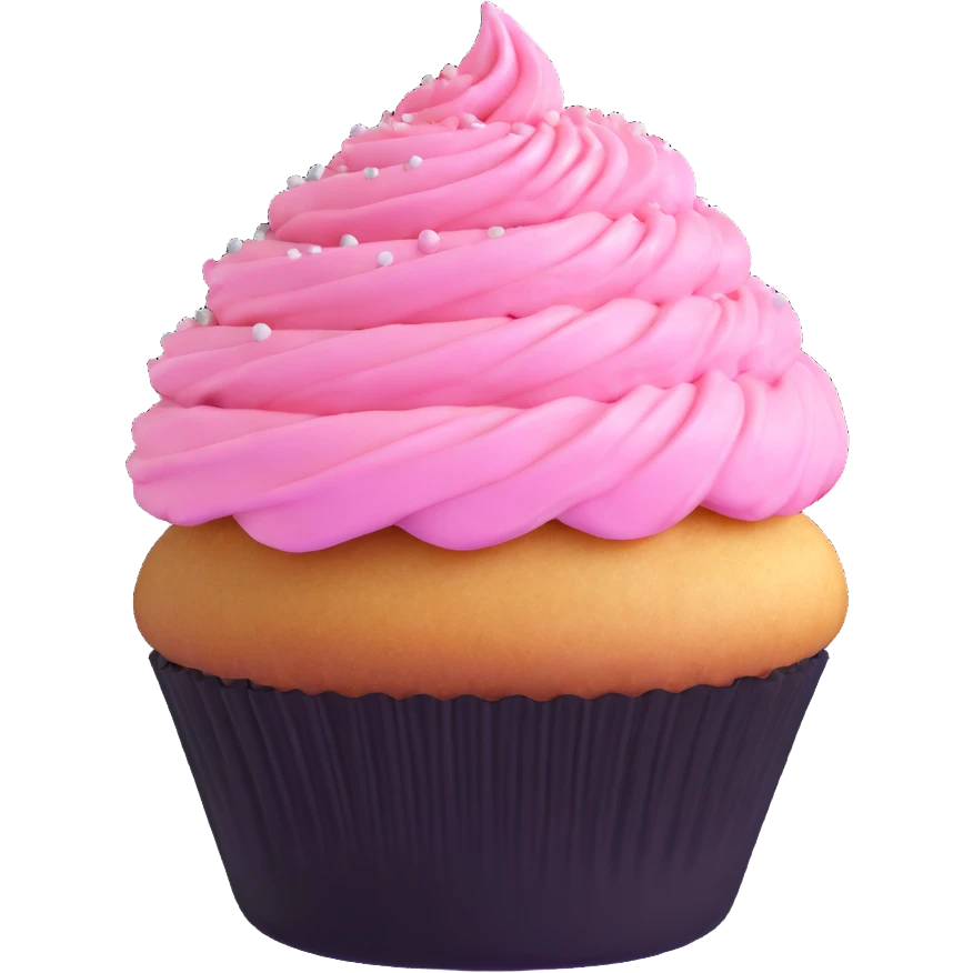 cupcake with pink icing emoji