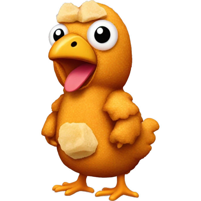 chicken nugget in dinosaur costume emoji