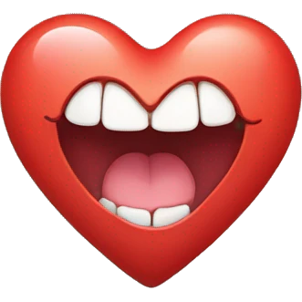 Heart with straight teeth and tongue sticking out emoji