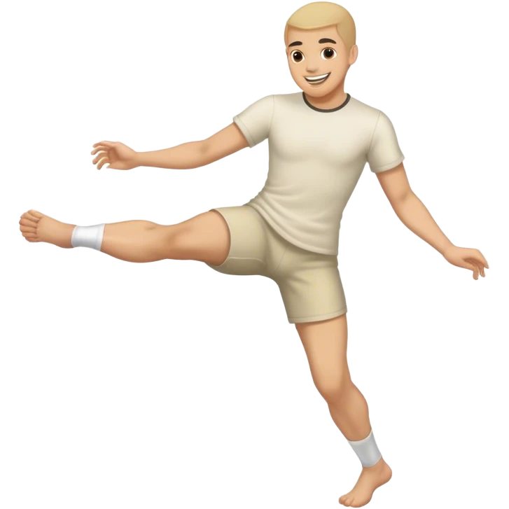 Smiling and kicking feet emoji
