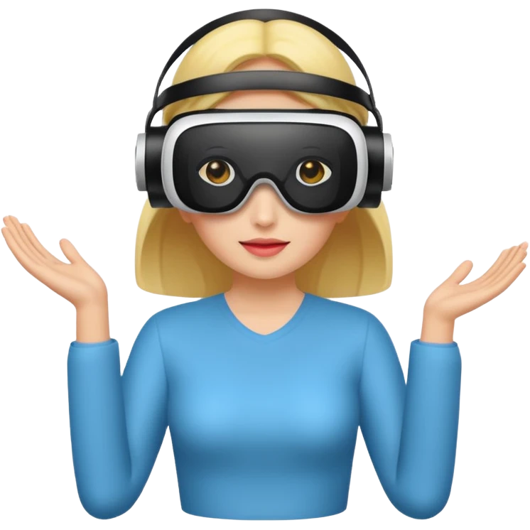 VR wearing woman emoji