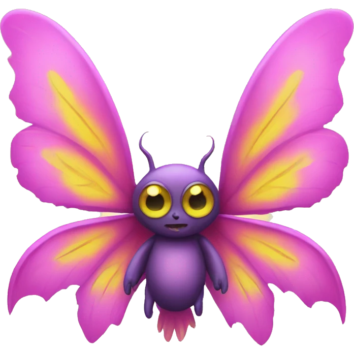 adorable pink and yellow mothman emoji