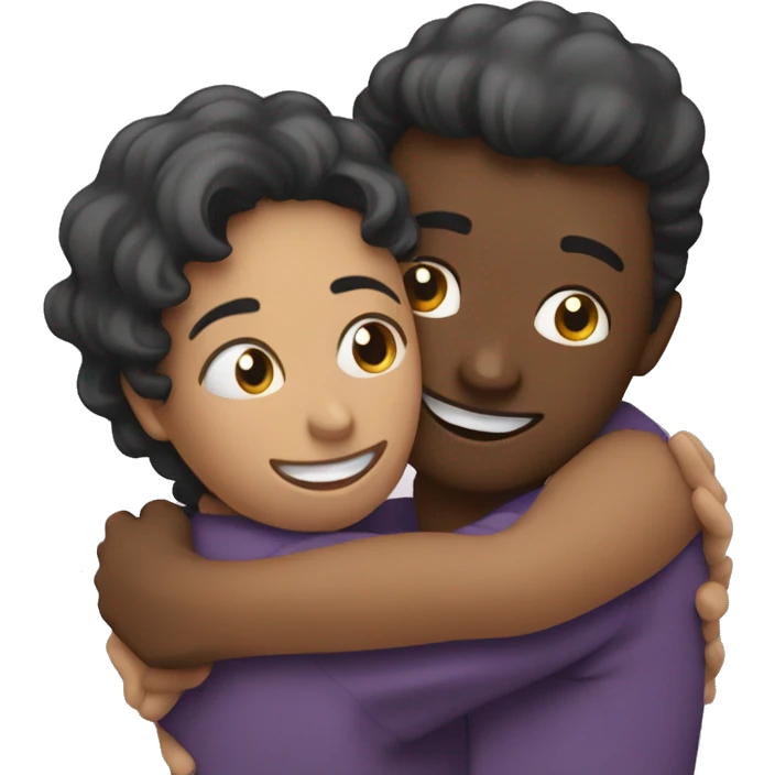 Two people hug each other emoji