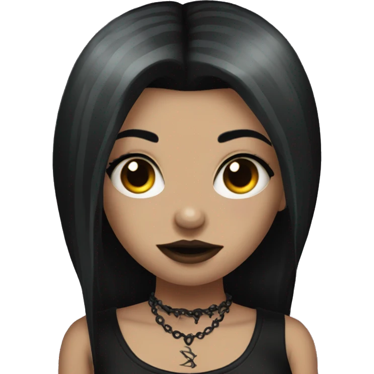 Goth girl with tattoos emoji