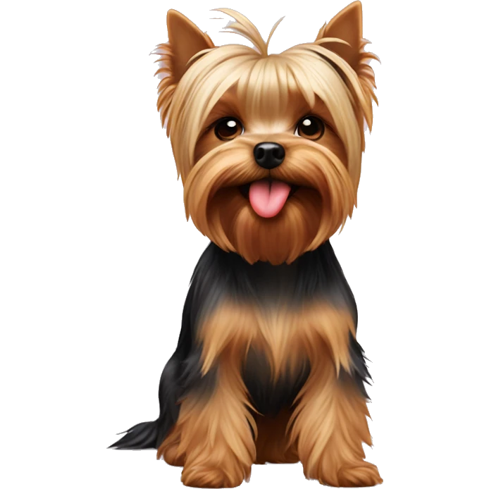 Yorkshire terrier dog sending kiss emoji