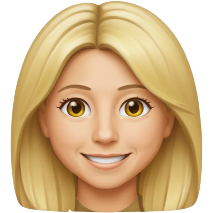 Jennifer Aniston as an emoji, smiling, blonde hair emoji