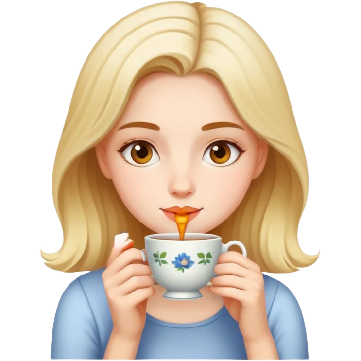 Girl drinking tea  emoji