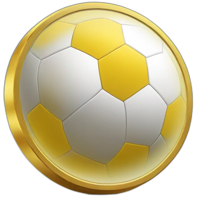 yellow coin with football on it emoji