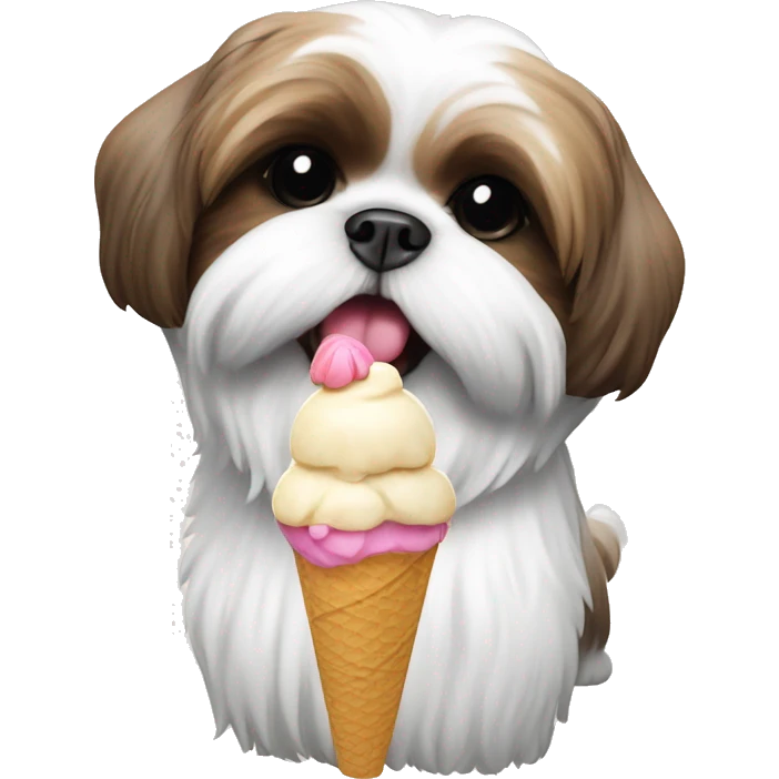 shih tzu eating ice cream emoji